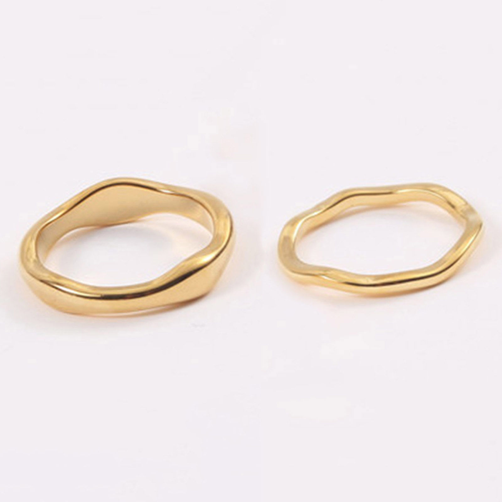 Bild von Umweltfreundlich Minimalistisch Stilvoll 18K Vergoldet 304 Edelstahl Uneinstellbar Unregelmäßig Ring Unisex 1 Stück