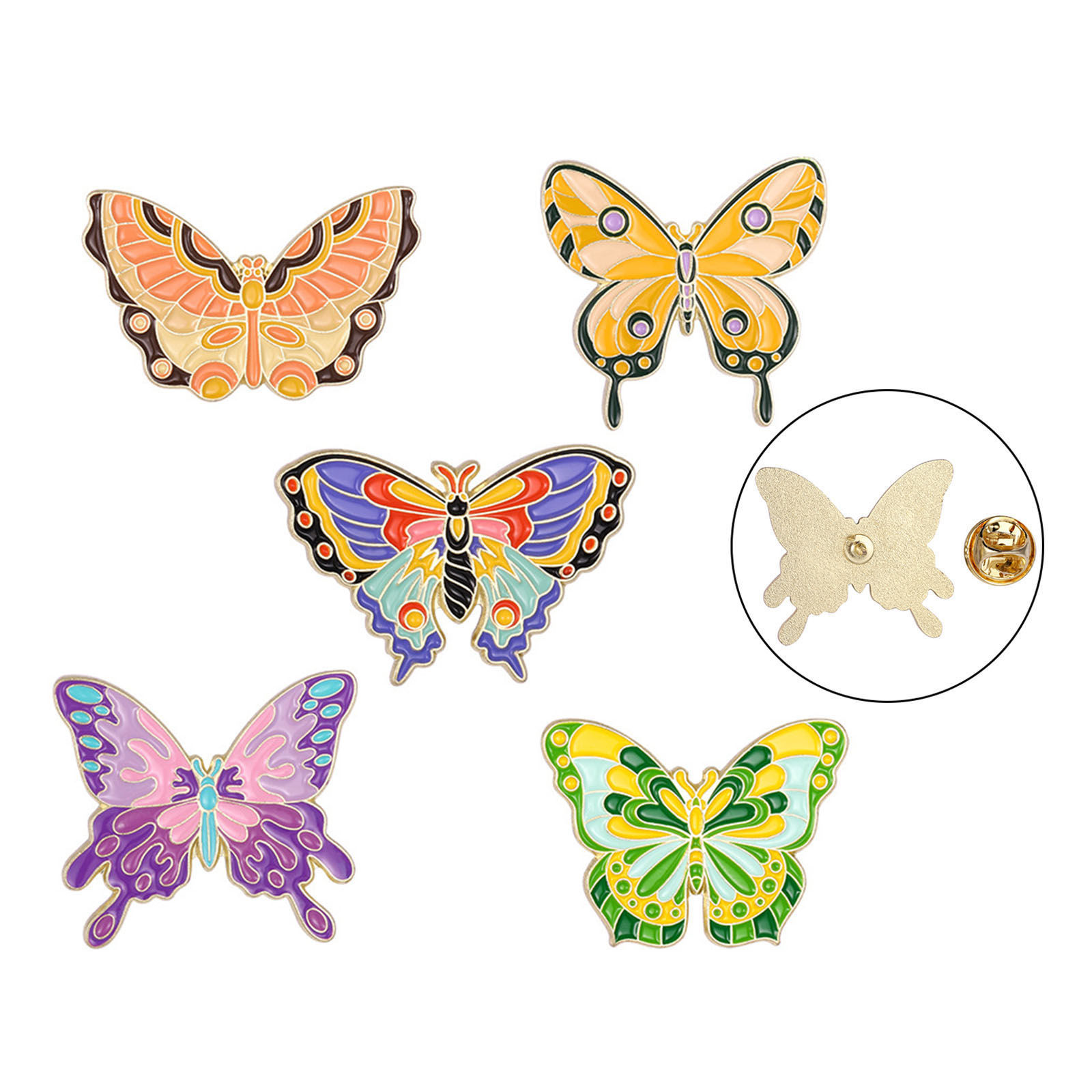 Picture of Insect Pin Brooches Butterfly Animal Gold Plated Multicolor Enamel