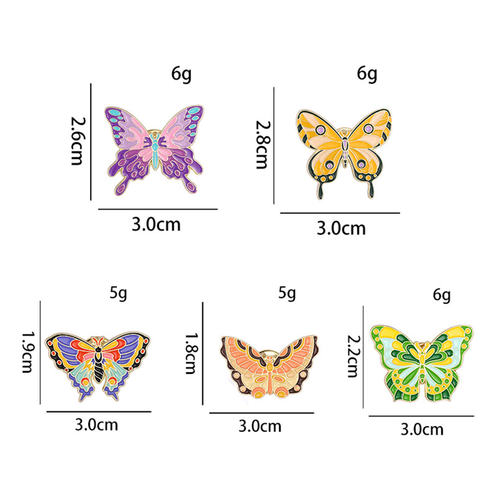 Picture of Insect Pin Brooches Butterfly Animal Gold Plated Multicolor Enamel