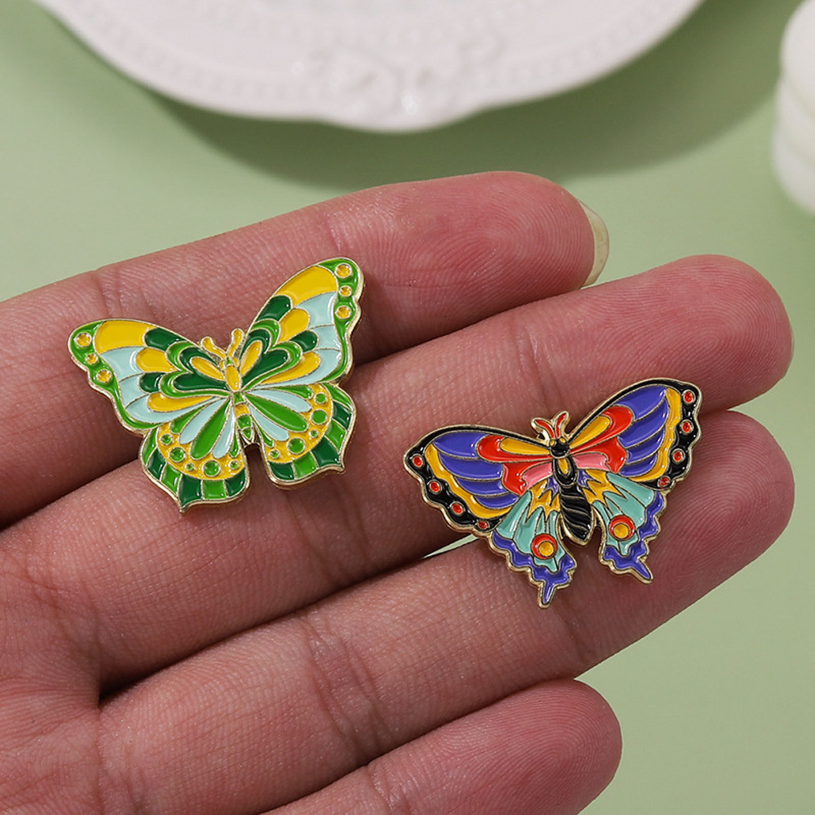 Picture of Insect Pin Brooches Butterfly Animal Gold Plated Multicolor Enamel