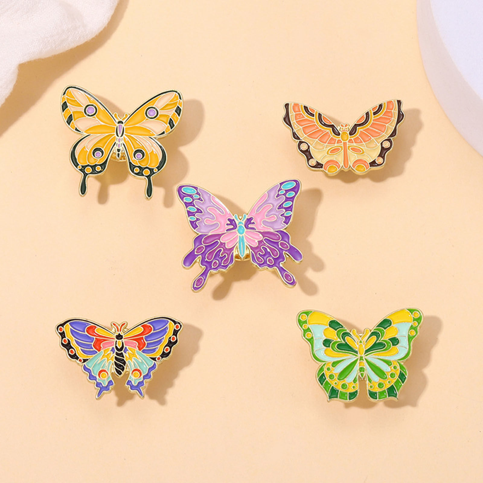 Picture of Insect Pin Brooches Butterfly Animal Gold Plated Multicolor Enamel