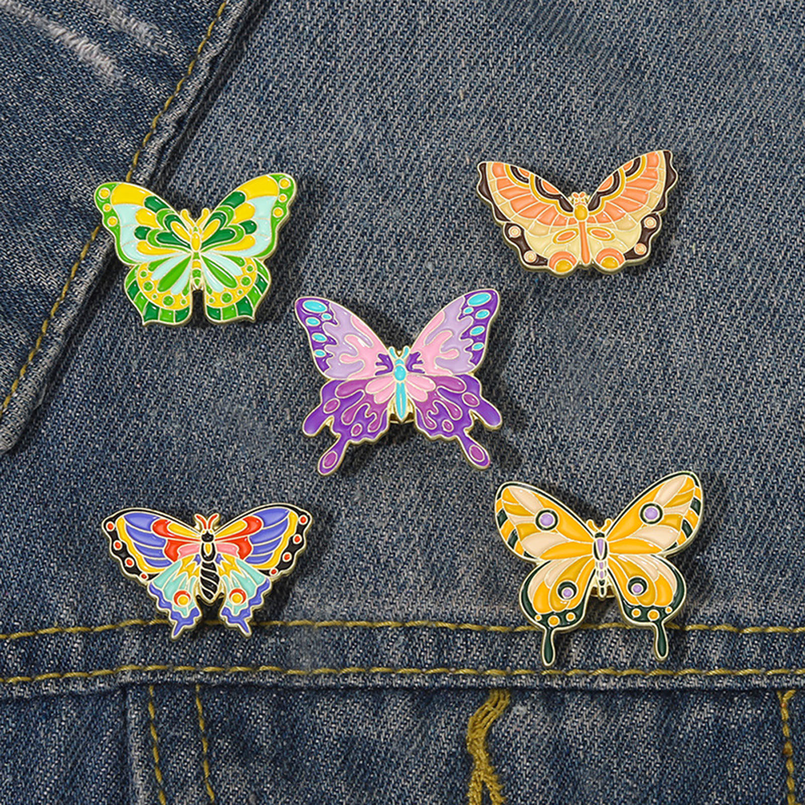 Picture of Insect Pin Brooches Butterfly Animal Gold Plated Multicolor Enamel