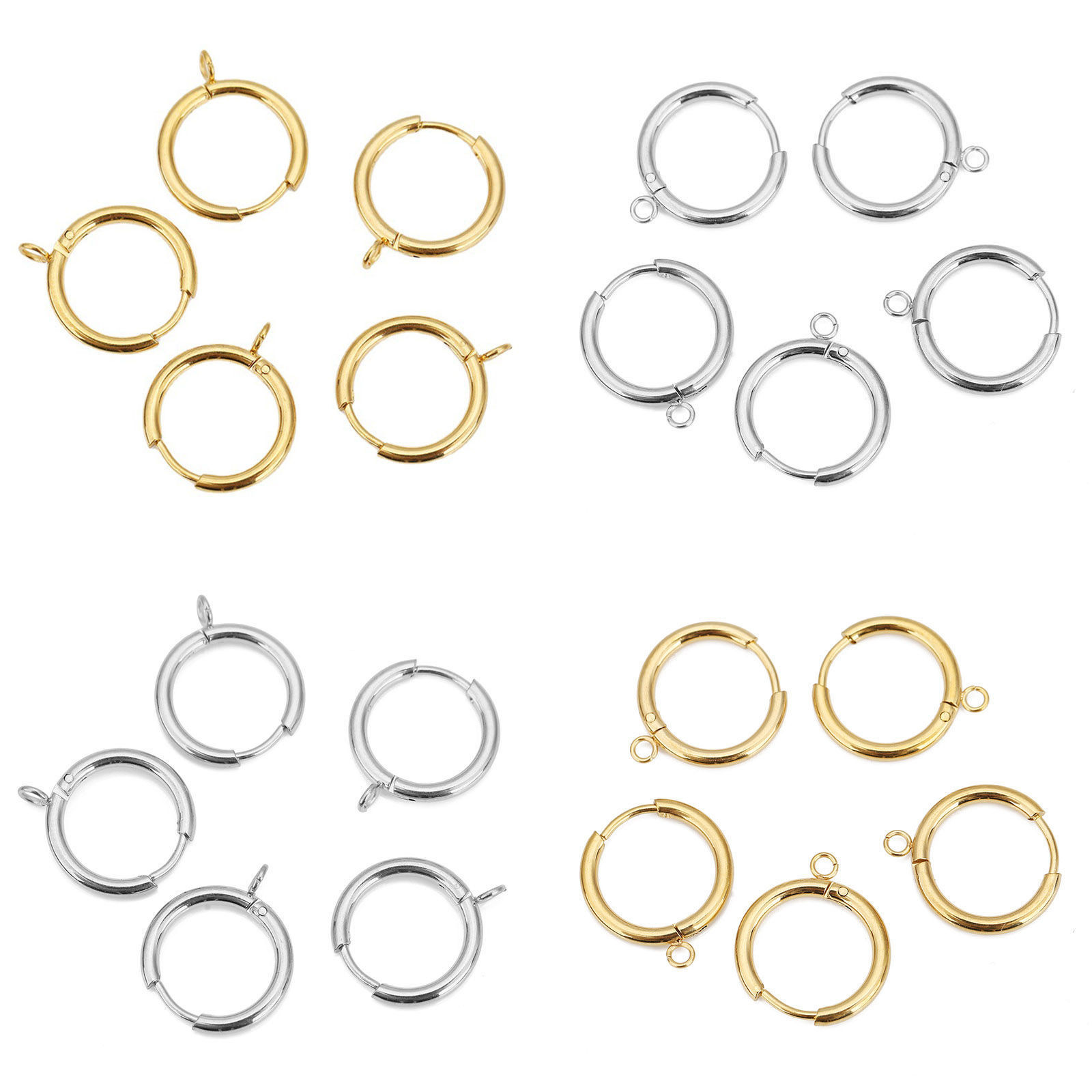 Picture of 304 Stainless Steel Hoop Earrings Round Multicolor With Loop 16mm x 2mm