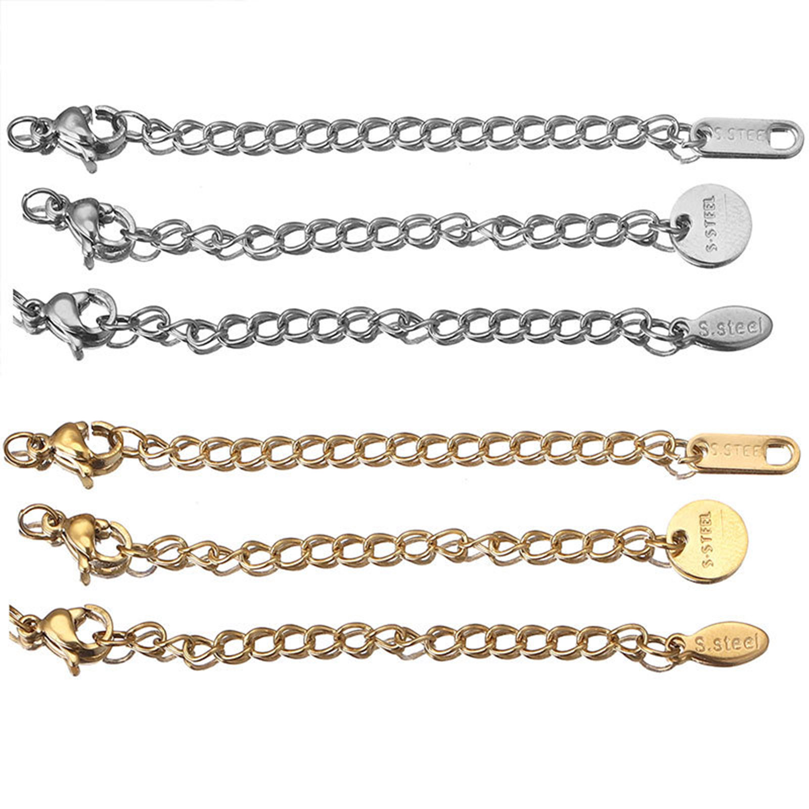 Picture of 304 Stainless Steel Extender Chain For Necklace Bracelet Jewelry Making Geometric 7cm(2 6/8") long