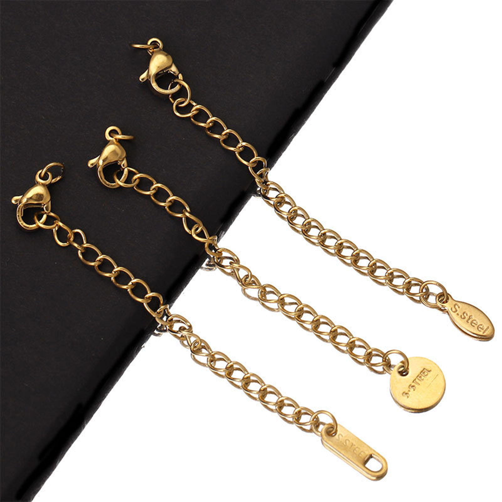 Picture of 304 Stainless Steel Extender Chain For Necklace Bracelet Jewelry Making Geometric 7cm(2 6/8") long