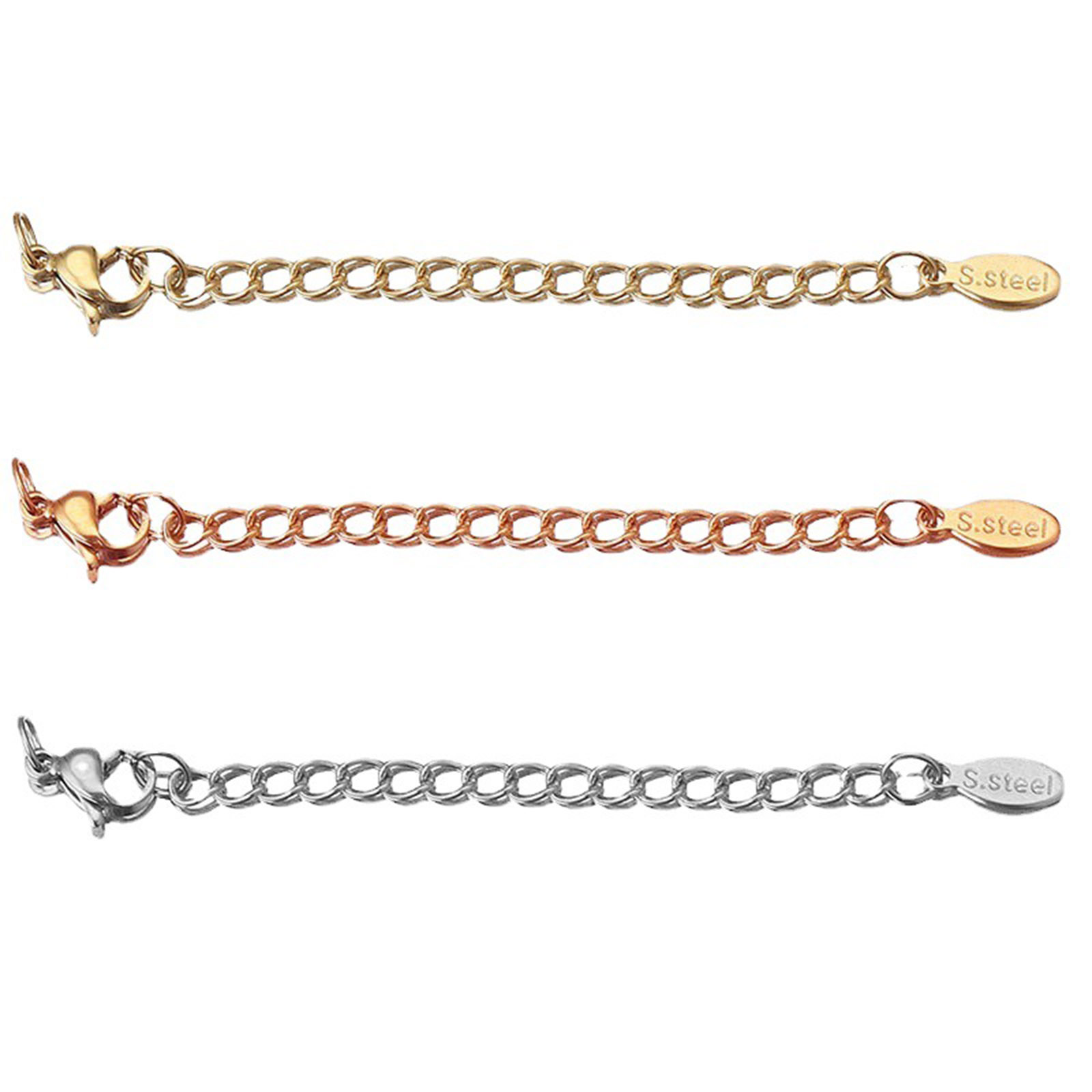 Picture of 304 Stainless Steel Extender Chain For Necklace Bracelet Jewelry Making Geometric 7cm(2 6/8") long