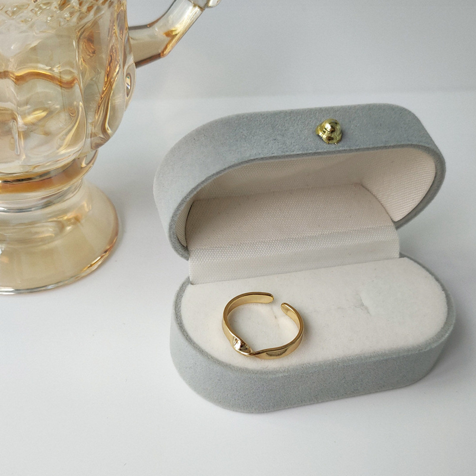 Picture of Eco-friendly Simple & Casual Ins Style 14K Real Gold Plated Copper Open Adjustable Rings For Women