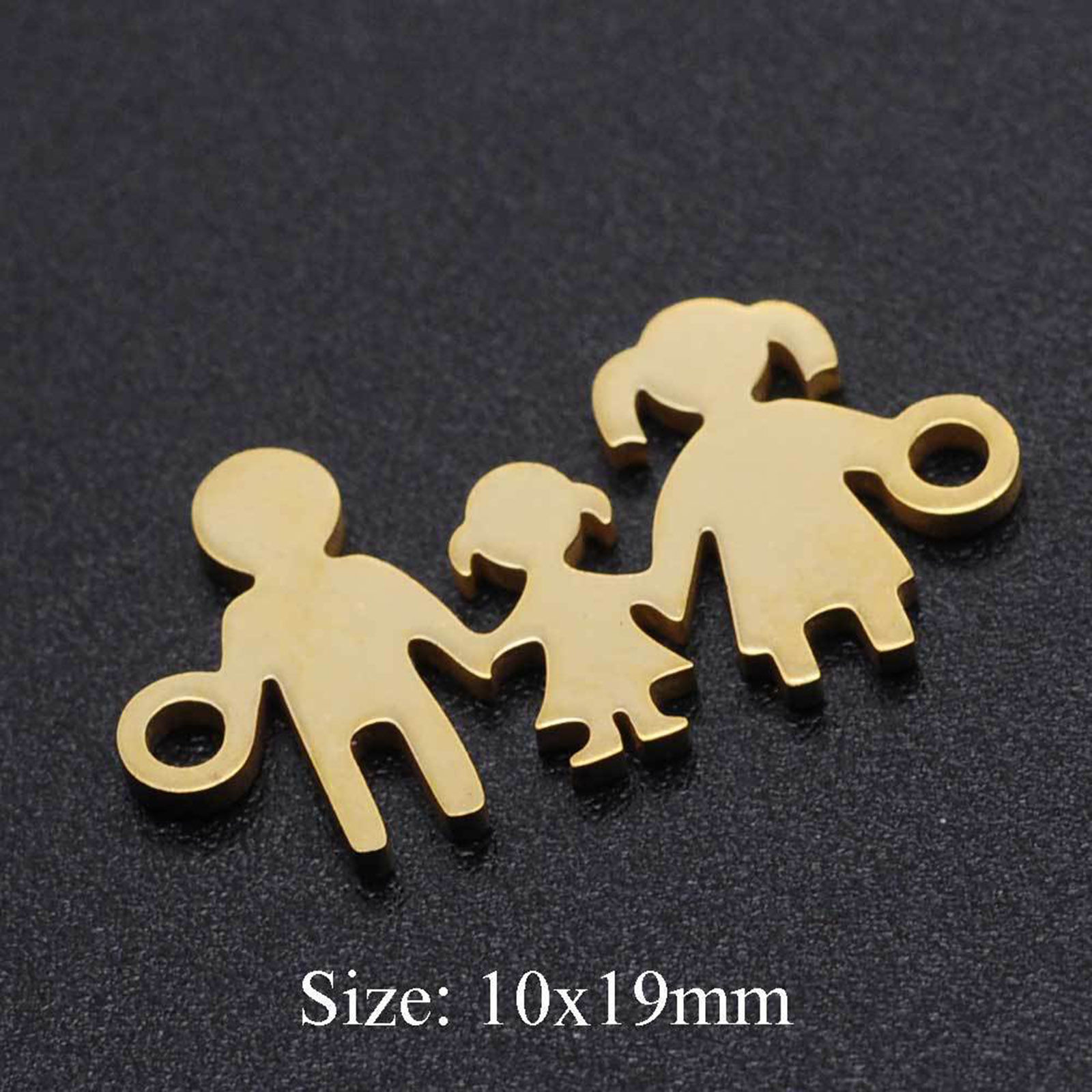 Image de Connecteurs en 201 Acier Inoxydable Bijoux de Famille Enfant et Parents Argent Mat 1 Pièce