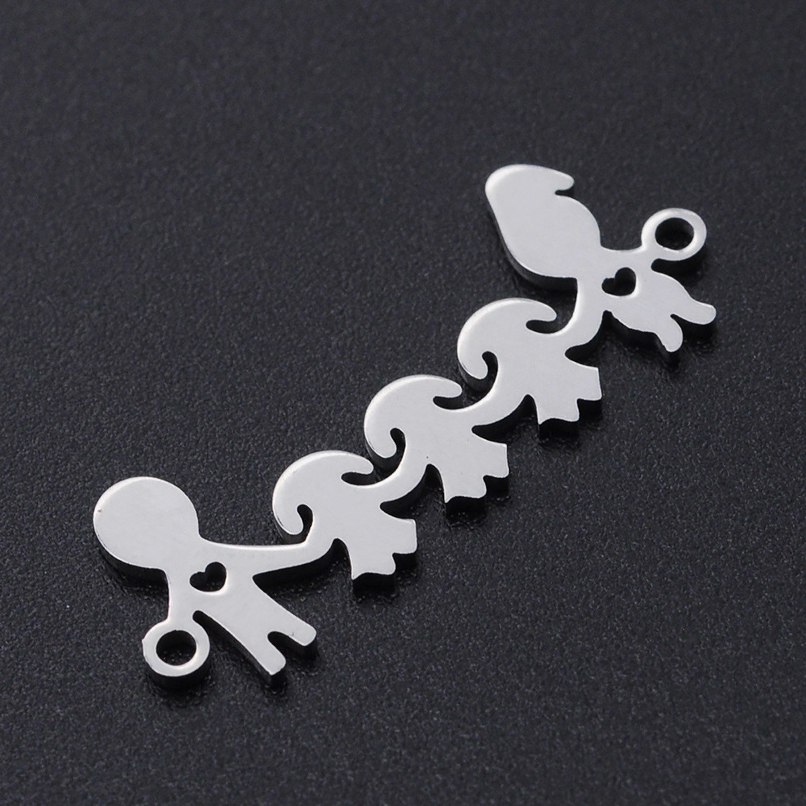 Image de Connecteurs en 201 Acier Inoxydable Bijoux de Famille Enfant et Parents Argent Mat 1 Pièce