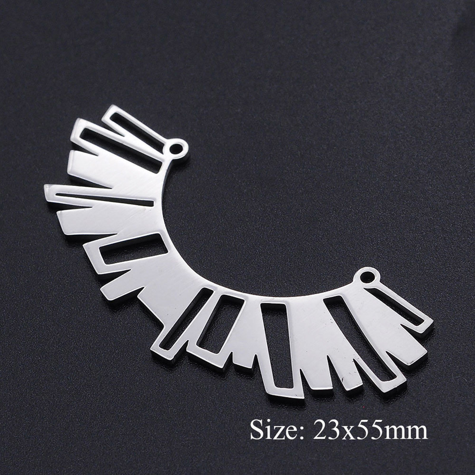 Picture of 201 Stainless Steel Connectors Multicolor Arc Hollow 55mm x 23mm