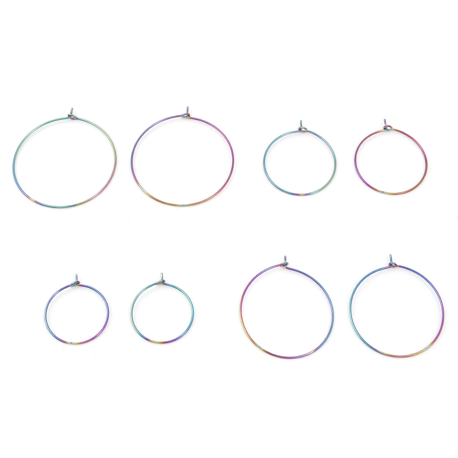 Picture of 304 Stainless Steel Hoop Earrings Round Multicolor