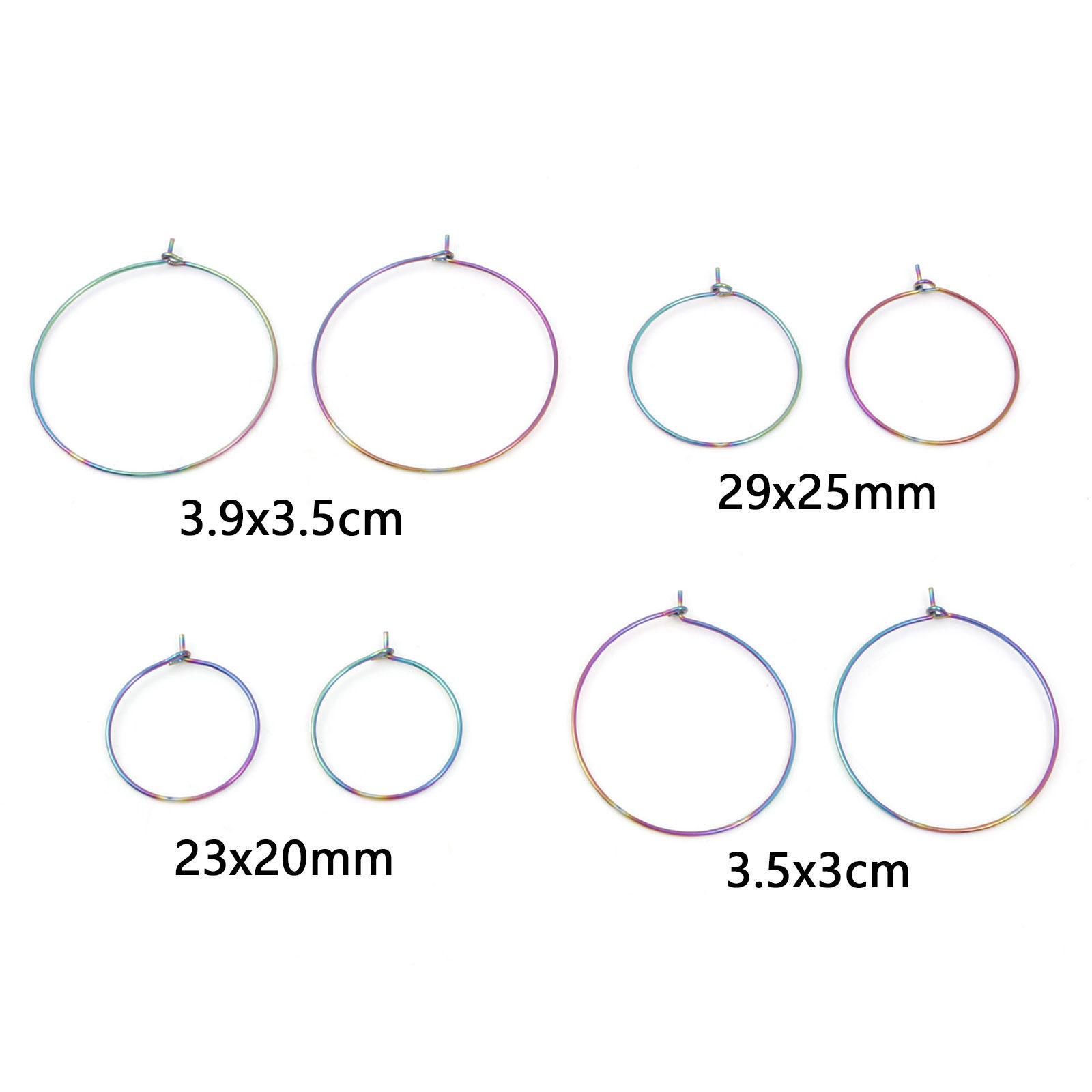 Picture of 304 Stainless Steel Hoop Earrings Round Multicolor
