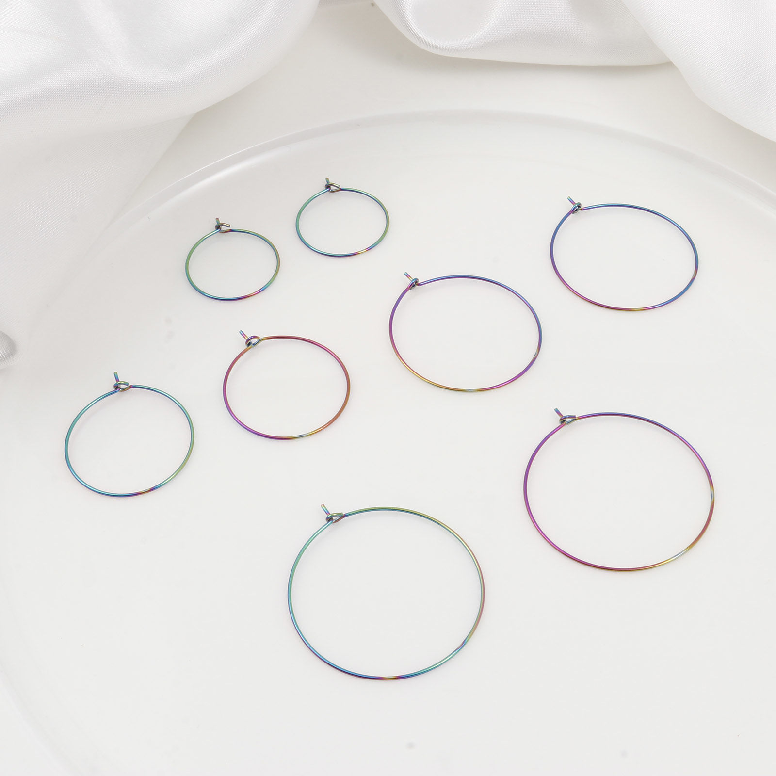 Picture of 304 Stainless Steel Hoop Earrings Round Multicolor