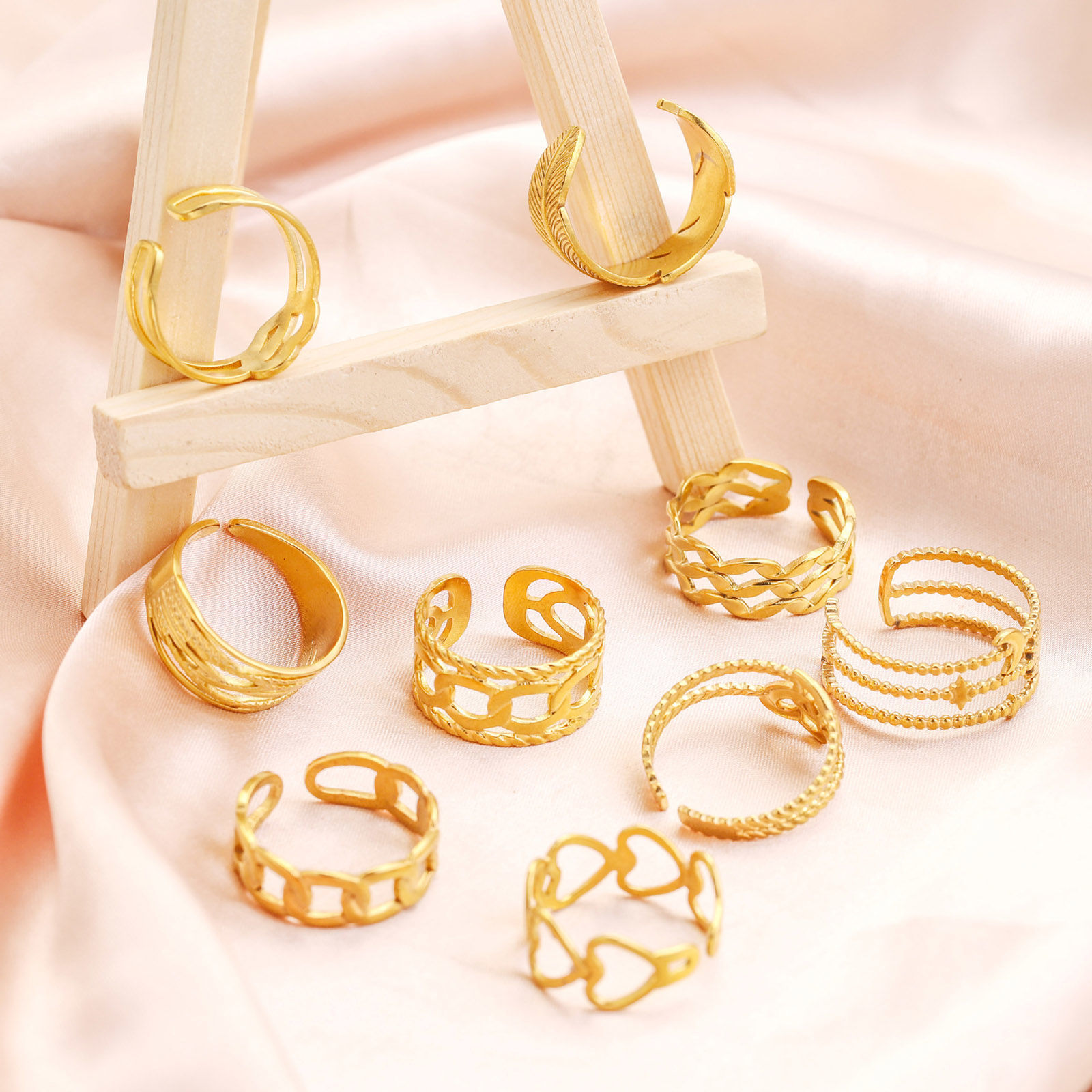 Picture of 304 Stainless Steel Retro Open Adjustable Rings Silver Tone 17mm(US Size 6.5)