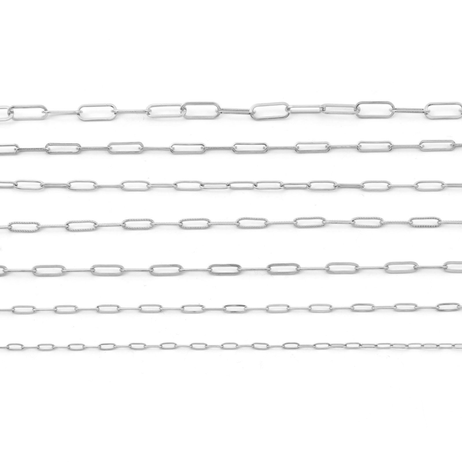 Picture of 304 Stainless Steel Link Cable Chain Oval Silver Tone