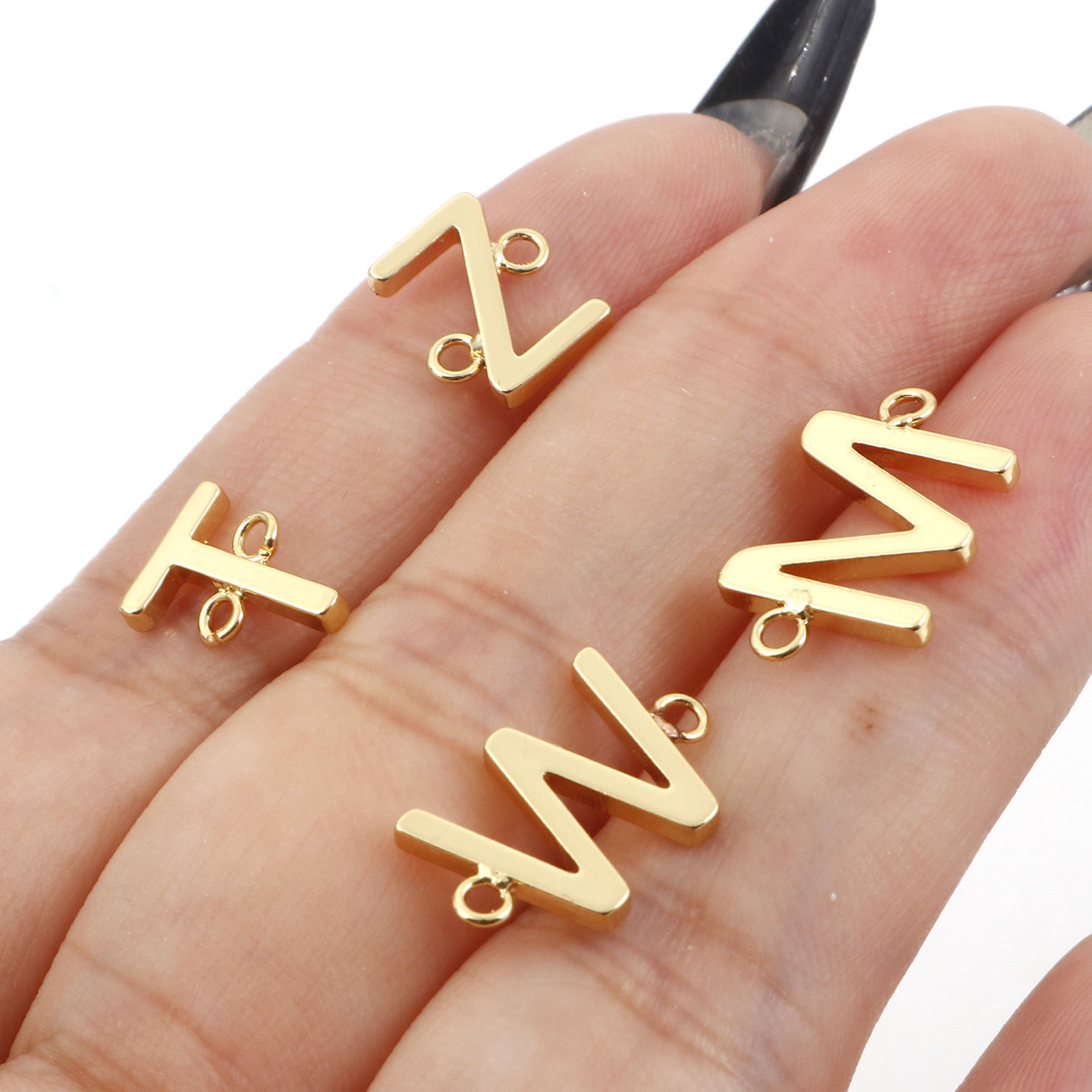 Picture of Brass Connectors Gold Plated Capital Alphabet/ Letter Message " A-Z "