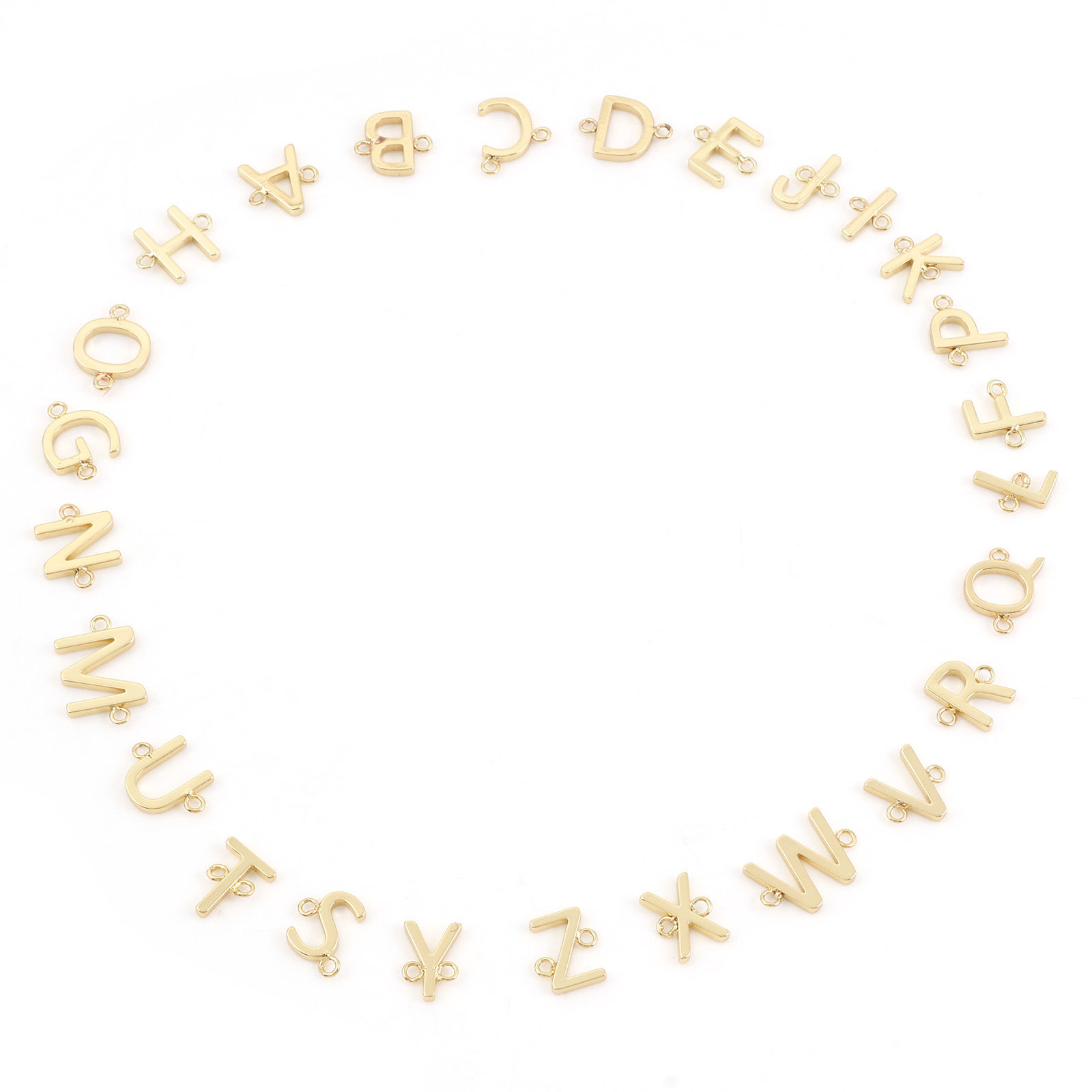 Picture of Brass Connectors Gold Plated Capital Alphabet/ Letter Message " A-Z "