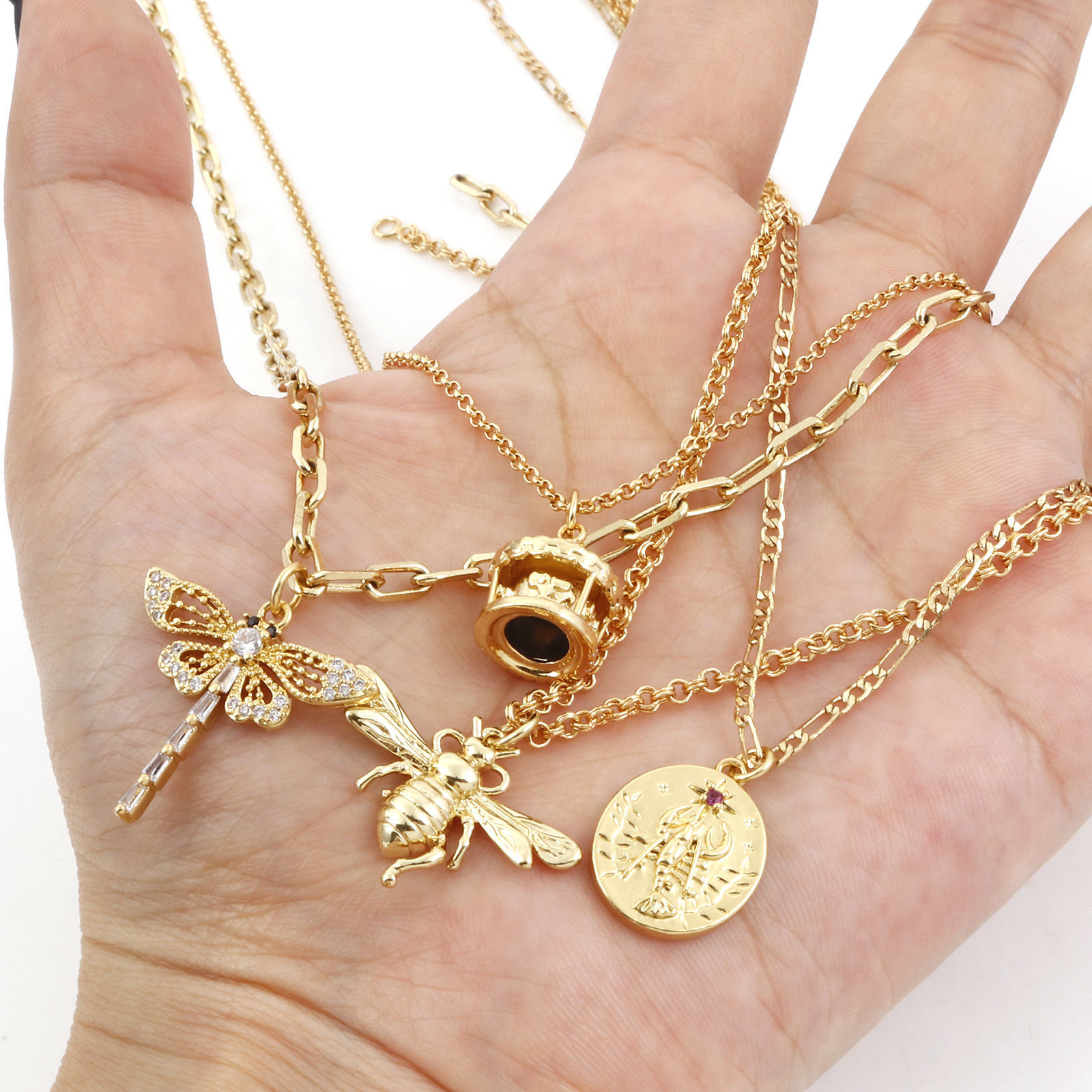 Picture of Brass Charms Gold Plated Bee Animal Tortoise