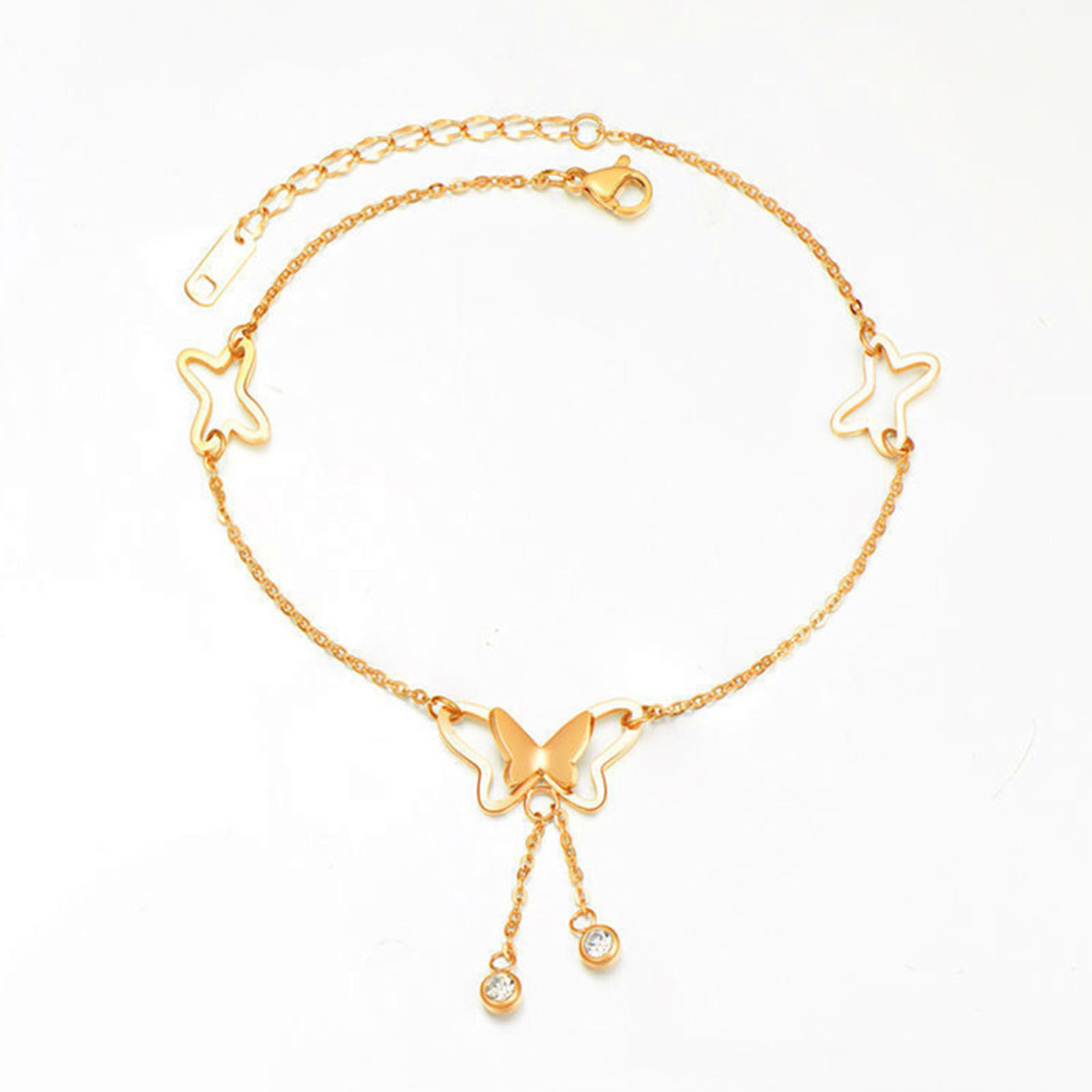 Picture of 304 Stainless Steel Stylish Link Chain Anklet Gold Plated 21cm(8 2/8") long 