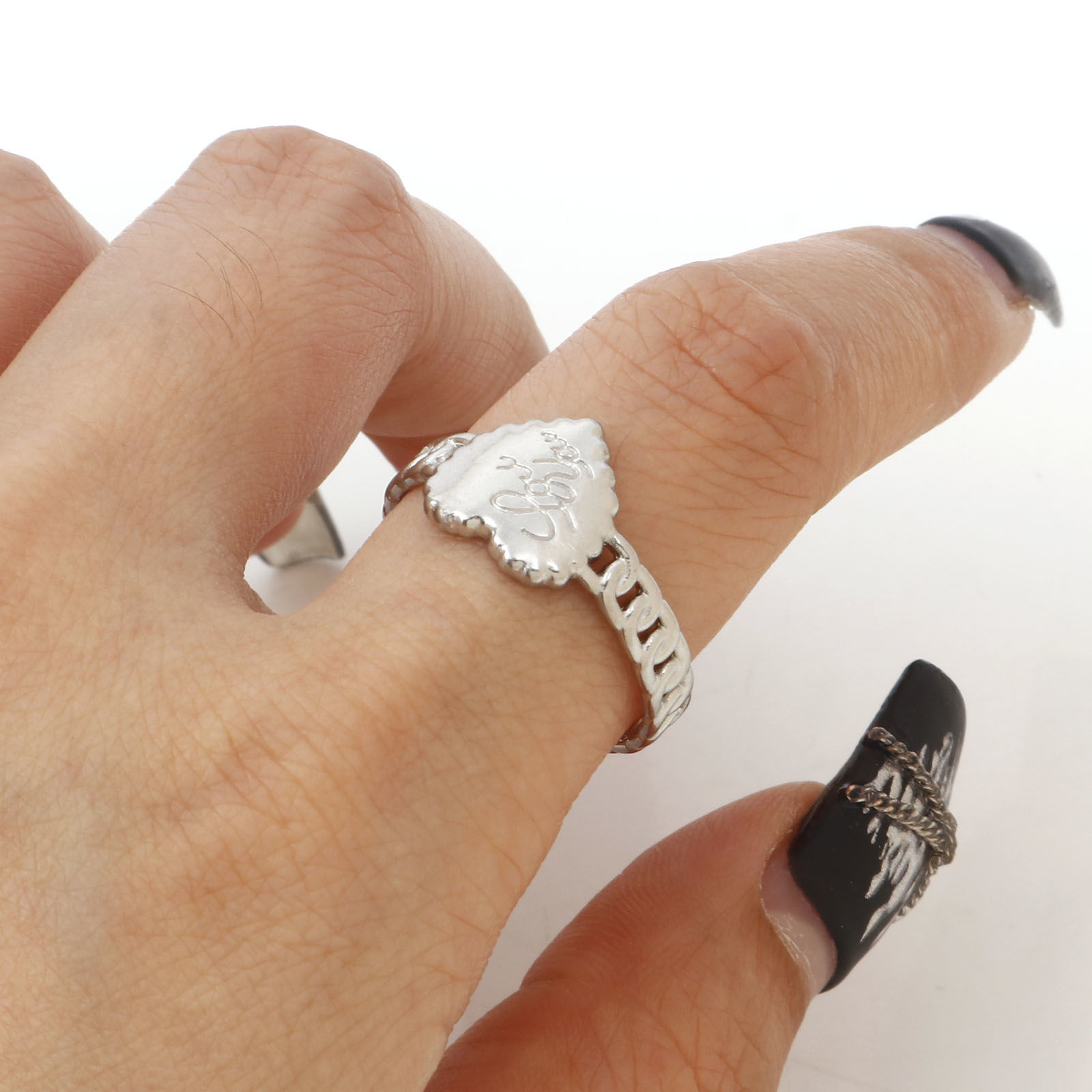 Picture of 304 Stainless Steel Open Adjustable Rings Silver Tone