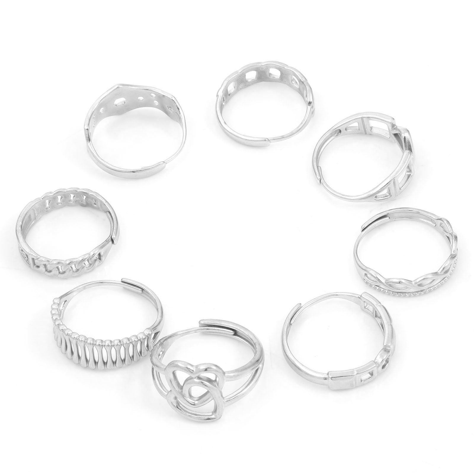 Picture of 304 Stainless Steel Open Adjustable Rings Silver Tone