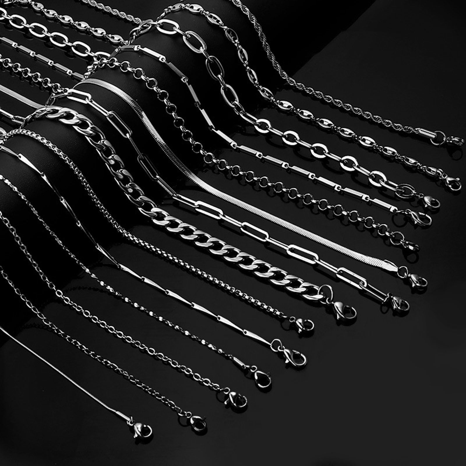 Picture of 304 Stainless Steel Necklace Silver Tone 45cm(17 6/8") long