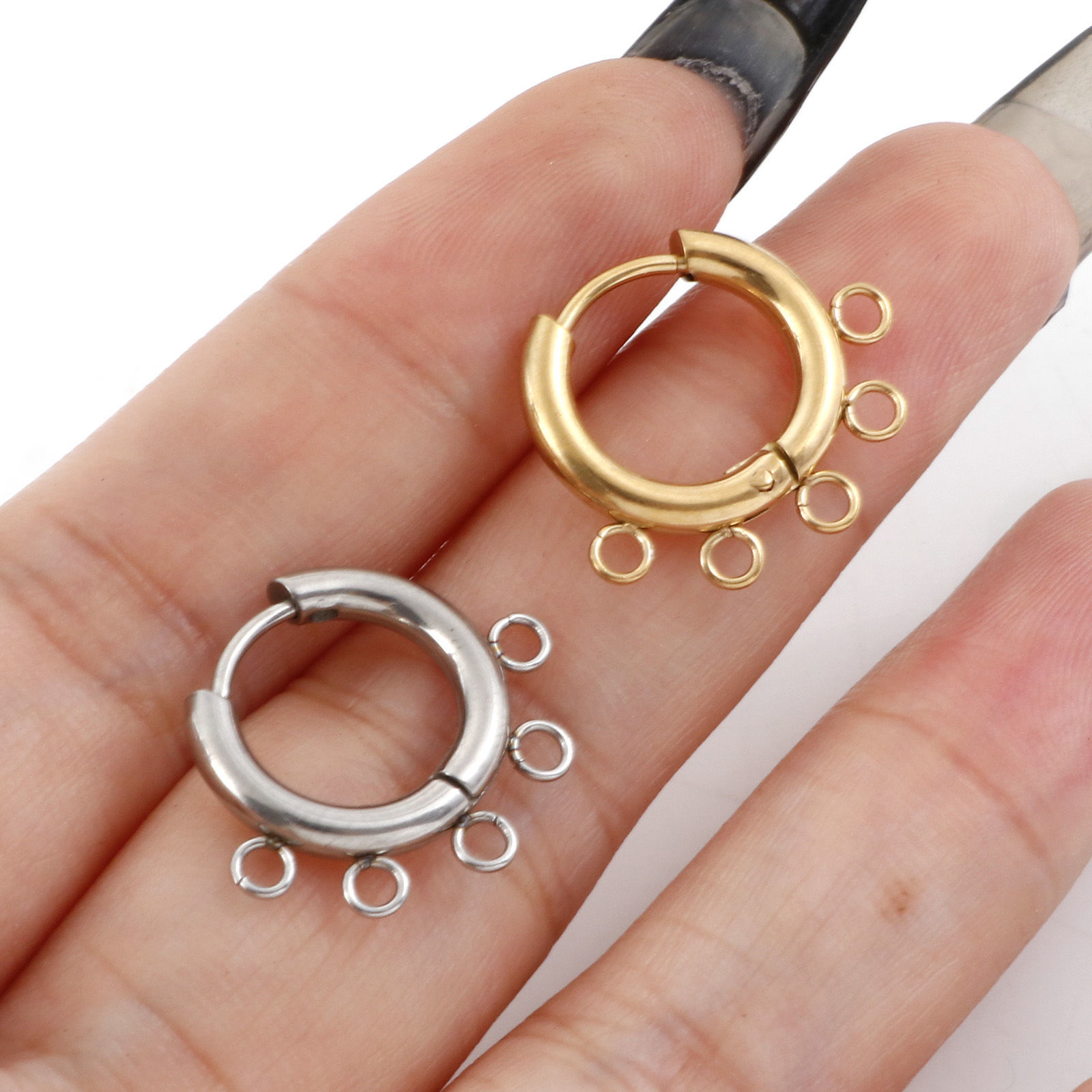 Picture of 304 Stainless Steel Hoop Earrings Round Multicolor With Loop 20mm x 18mm