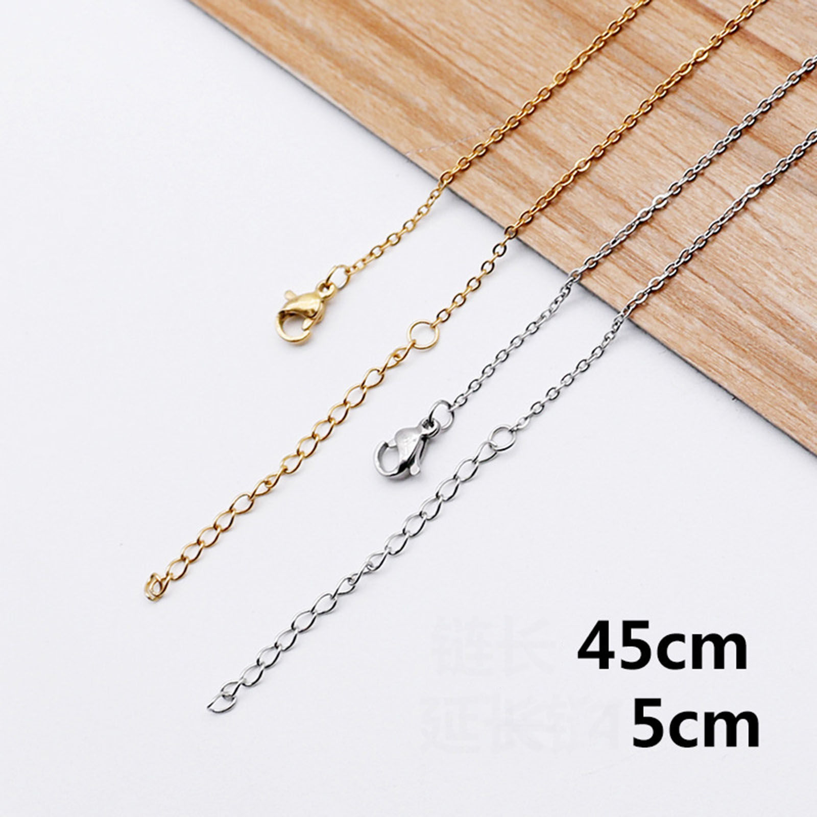 Picture of 304 Stainless Steel Link Chain Necklace Multicolor 45cm(17 6/8") long