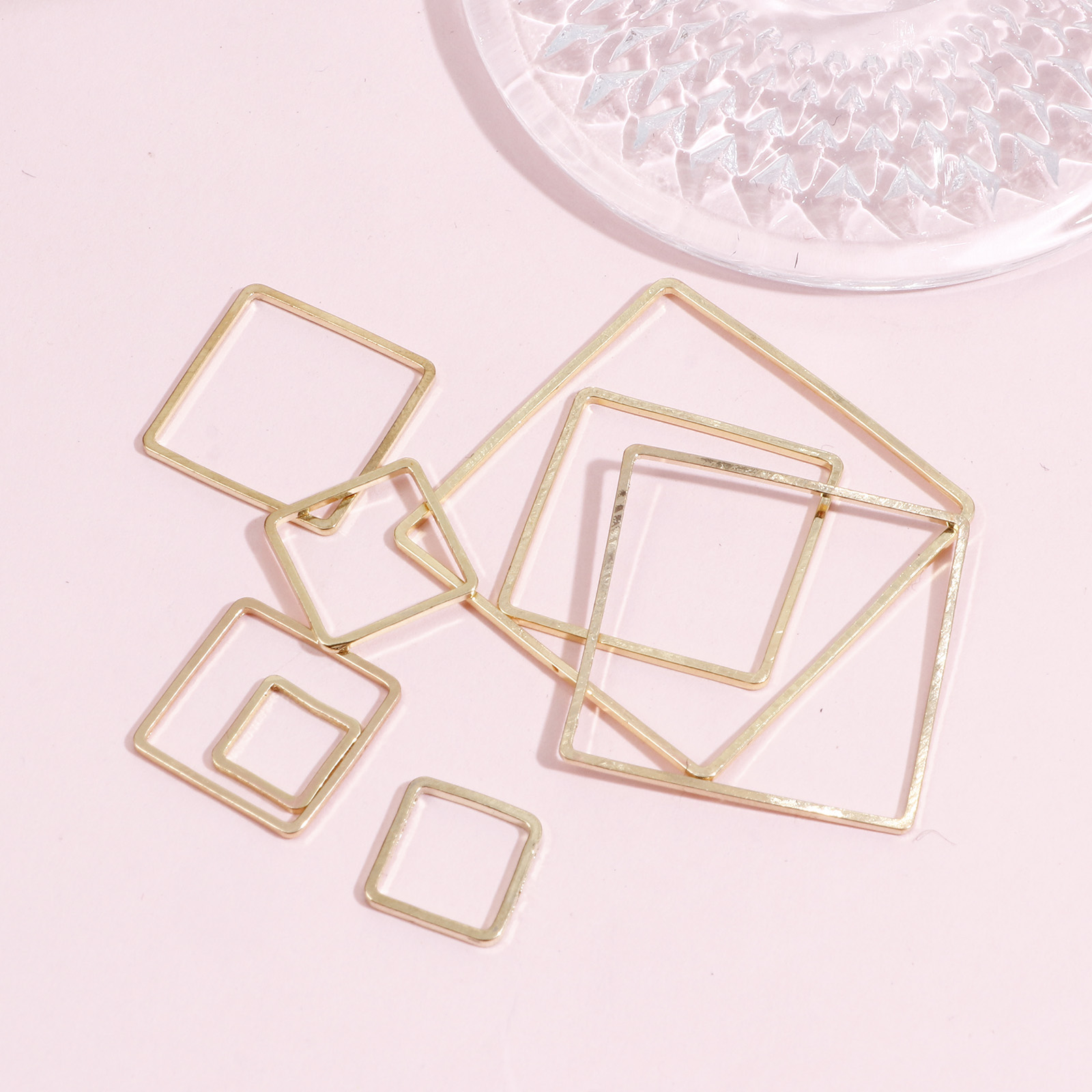 Picture of Brass Geometric Bezel Frame Charms Connectors KC Gold Plated