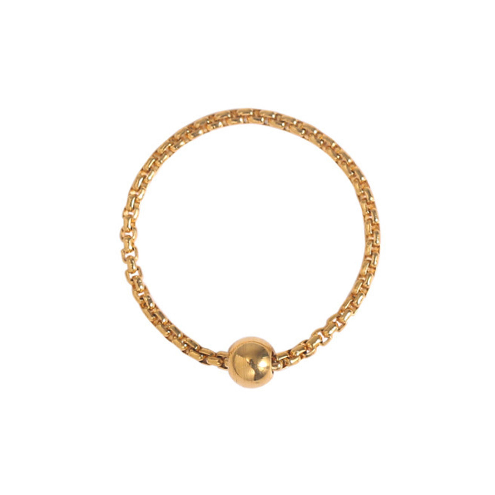 Immagine di 316 Acciaio inossidabile Semplice Non Regolabile Anello 18K Oro Placcato Palla 1 Pz