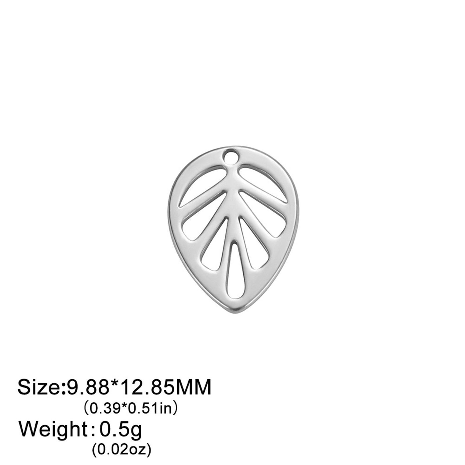 Picture of 304 Stainless Steel Charms Multicolor Leaf 10mm x 13mm