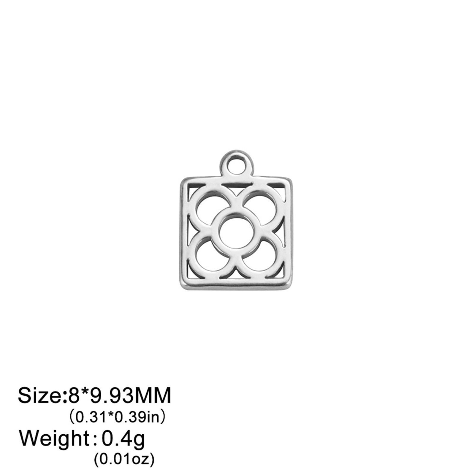 304ステンレス鋼 チャーム フラワー 花 多色 8mm x 10mm、 2 個 の画像
