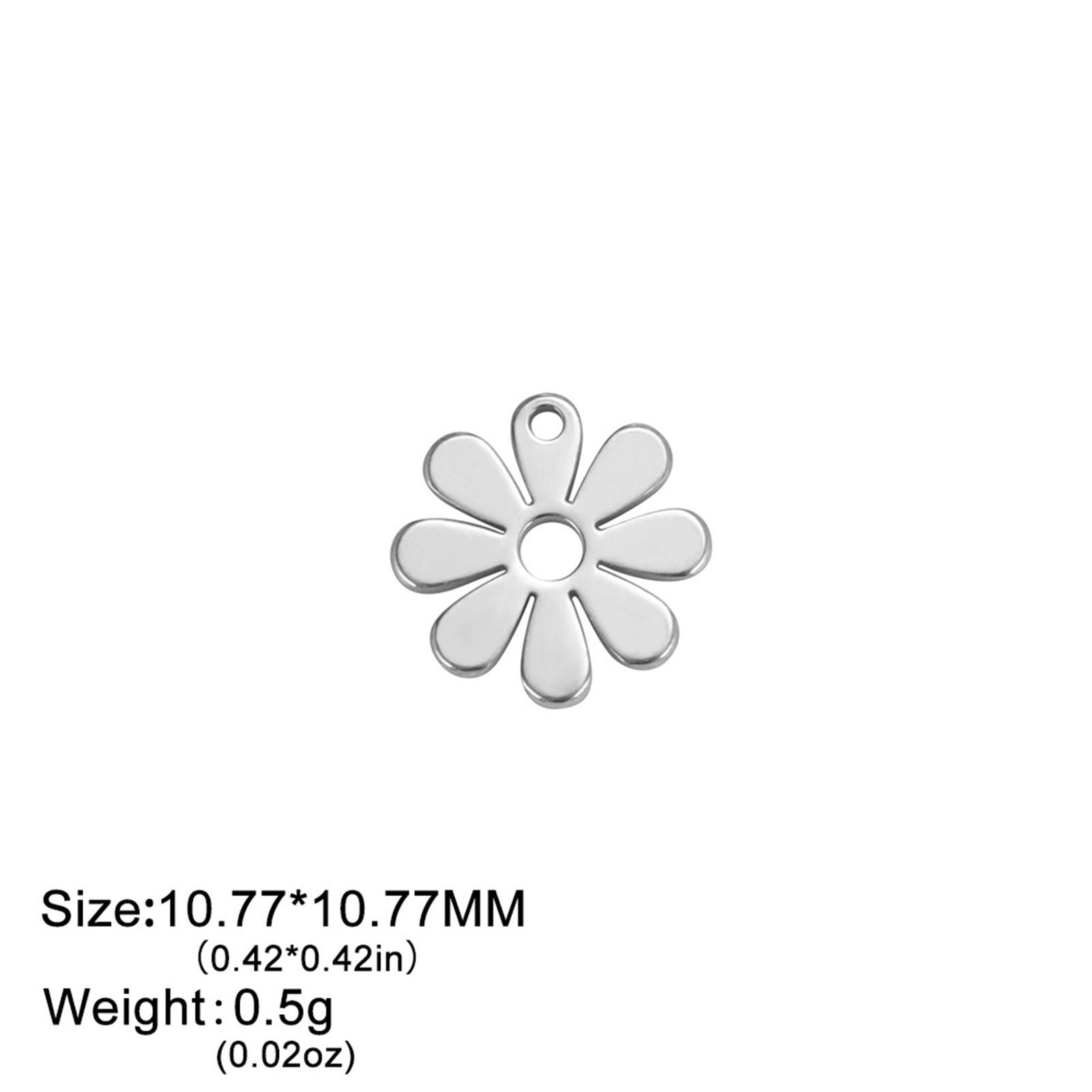 304ステンレス鋼 チャーム デージー 多色 11mm x 11mm、 2 個 の画像