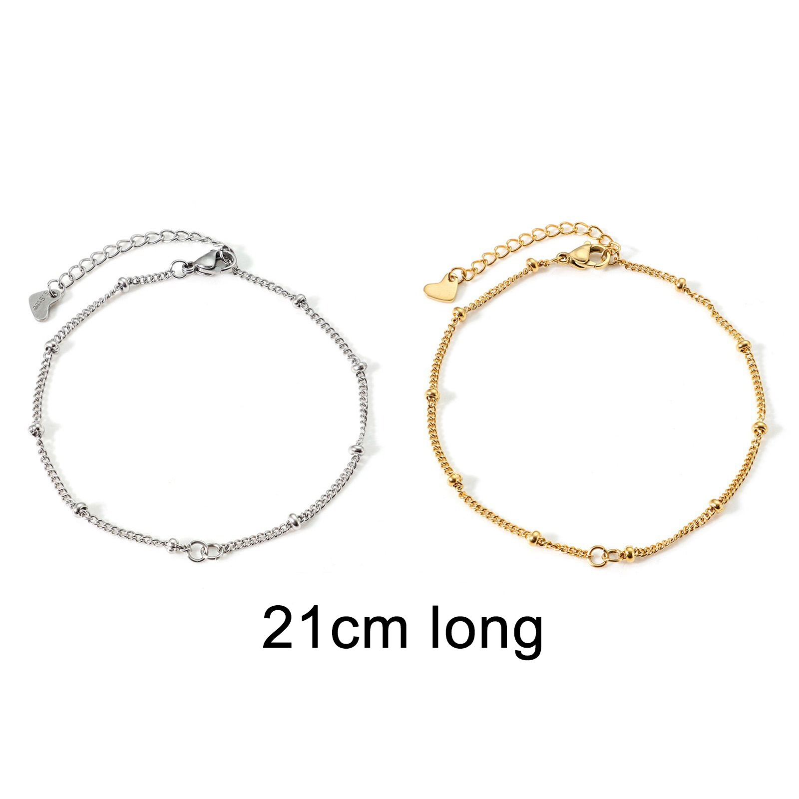 Image de Bracelet de Cheville Semi-fini pour la Fabrication de Bijoux Faits à la Main en 304 Acier Inoxydable Chaîne Maille Cheval Multicolore avec Fermoir Mousqueton et Chaîne d'Extension 20cm Long, 1 Pièce