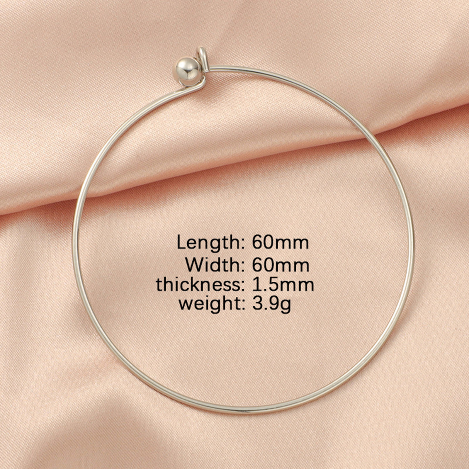 Picture of 304 Stainless Steel Expandable Bangles Bracelets Multicolor Ball Can Be Screwed Off 6cm Dia.