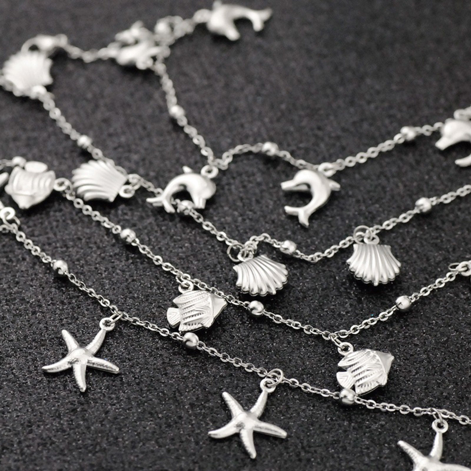 Picture of 304 Stainless Steel Ocean Jewelry Rolo Chain Anklet Silver Tone
