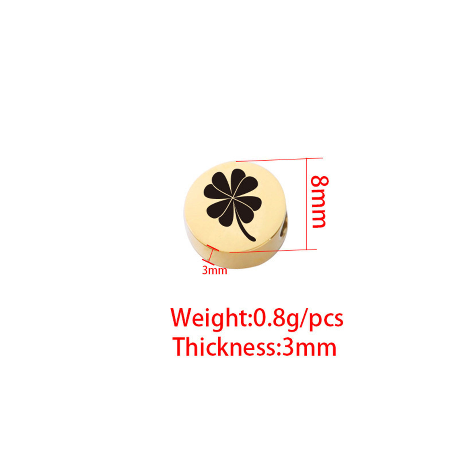 Picture of Eco-friendly 304 Stainless Steel Beads For DIY Jewelry Making Flat Round Multicolor Flower Mirror 8mm Dia.