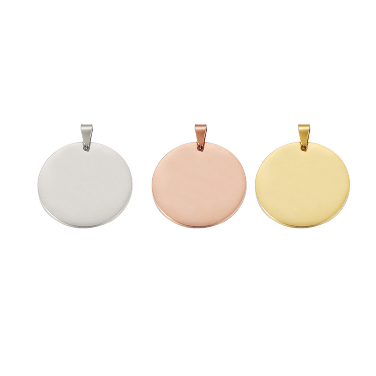 Picture of Eco-friendly 304 Stainless Steel Blank Stamping Tags Pendants Round Disc Multicolor Mirror Polishing 1 Piece