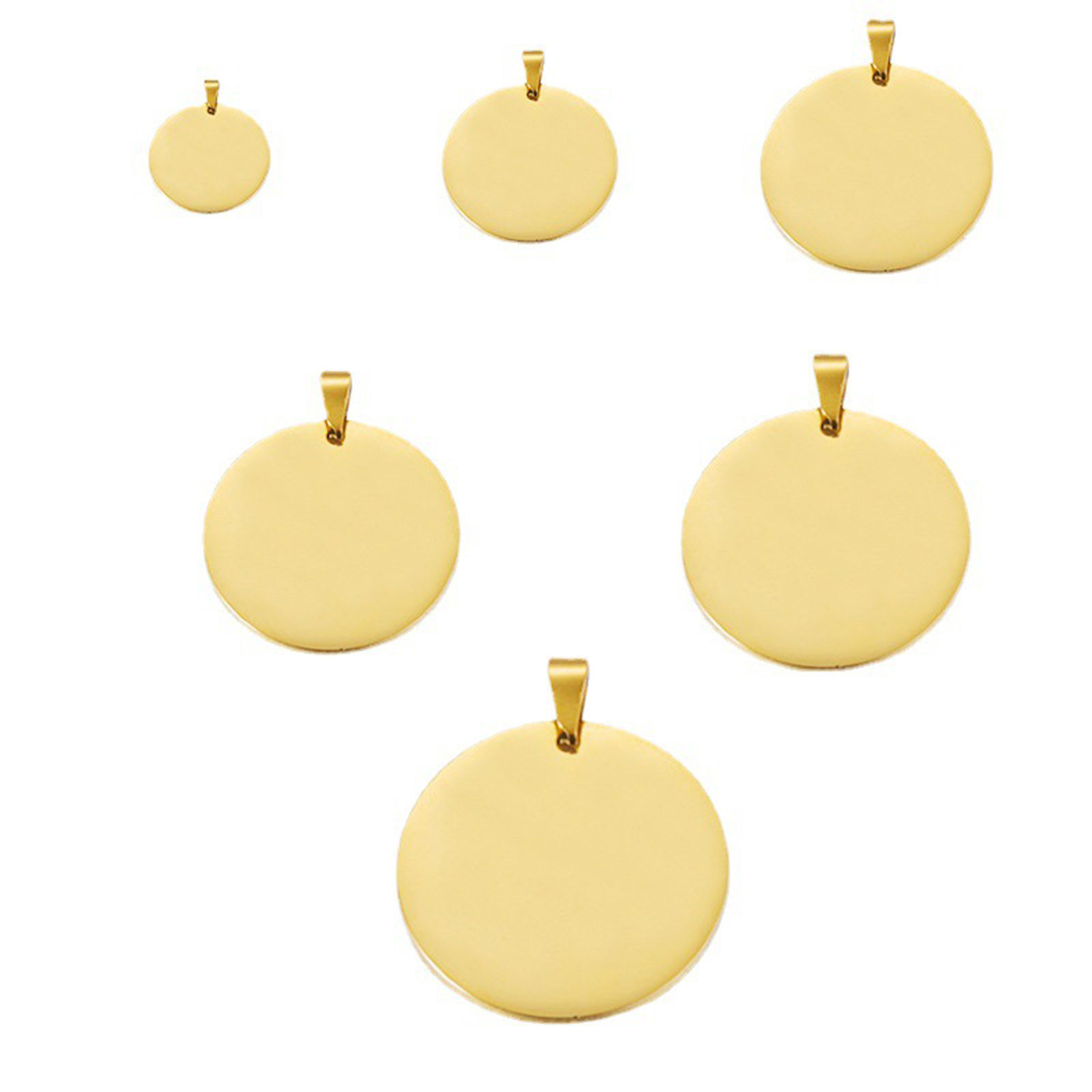 Picture of Eco-friendly 304 Stainless Steel Blank Stamping Tags Pendants Round Disc Multicolor Mirror Polishing 1 Piece