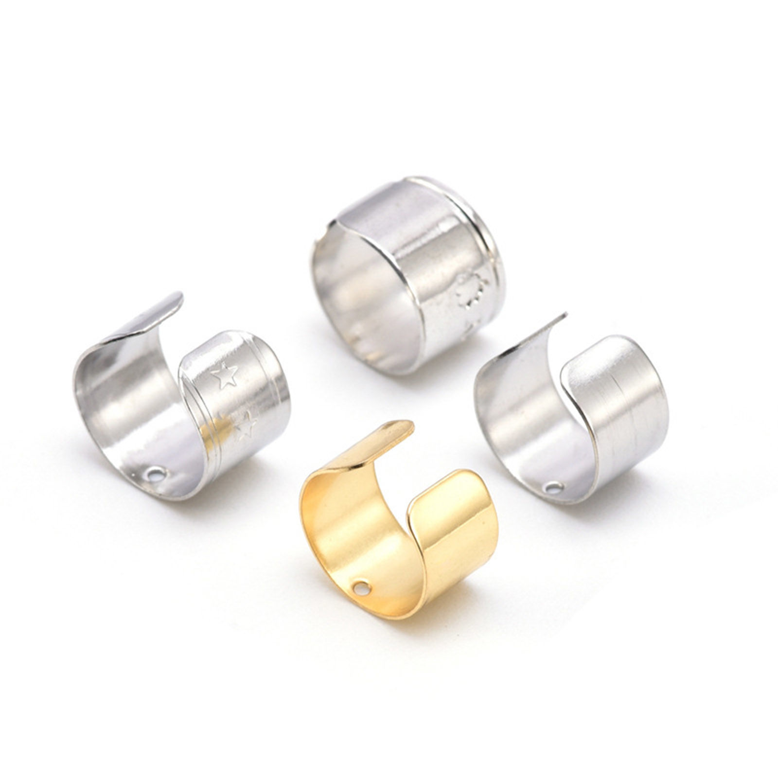 Picture of Hypoallergenic 304 Stainless Steel Ear Cuffs Clip Wrap Earrings U-shaped Silver Tone With Loop 10mm x 6mm