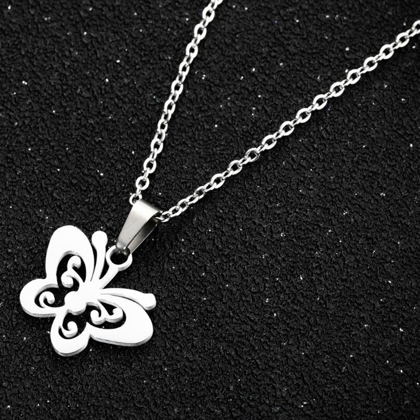 Picture of 304 Stainless Steel Insect Link Cable Chain Necklace Multicolor Butterfly Animal Fairy 45cm(17 6/8") long