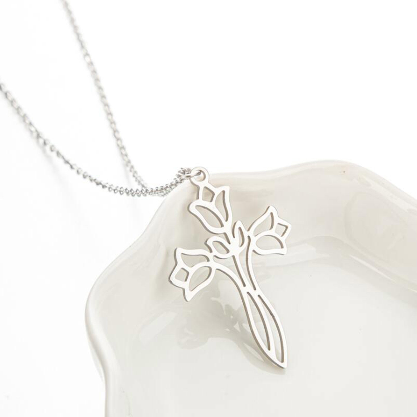 Picture of 304 Stainless Steel Stylish Link Cable Chain Necklace Multicolor Cross Sunflower 45cm(17 6/8") long