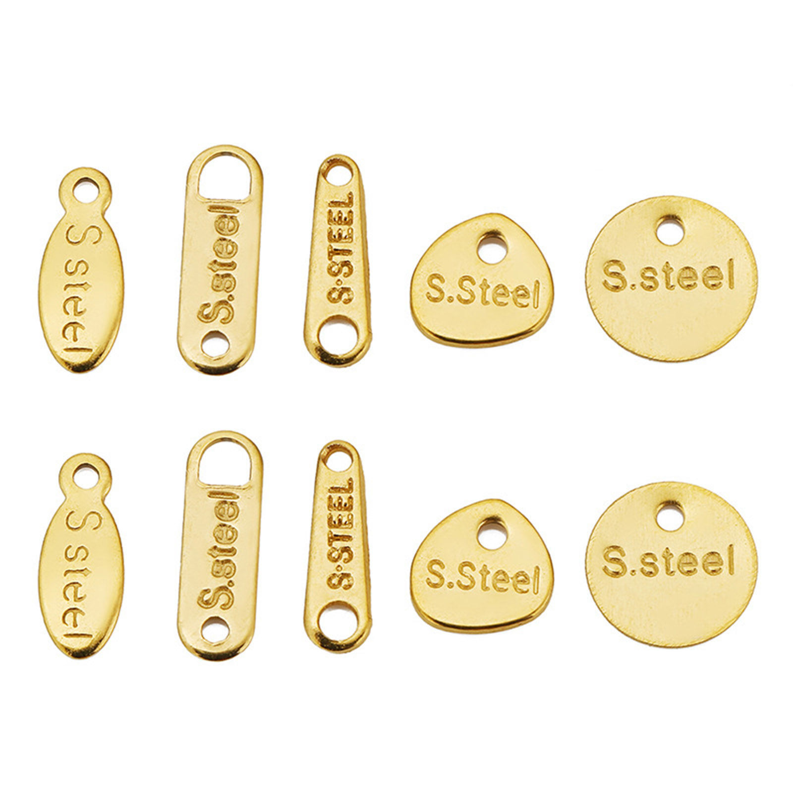 Picture of 304 Stainless Steel Charms Extender Chain Ends For Necklace Bracelet Jewelry Making Geometric 20 PCs