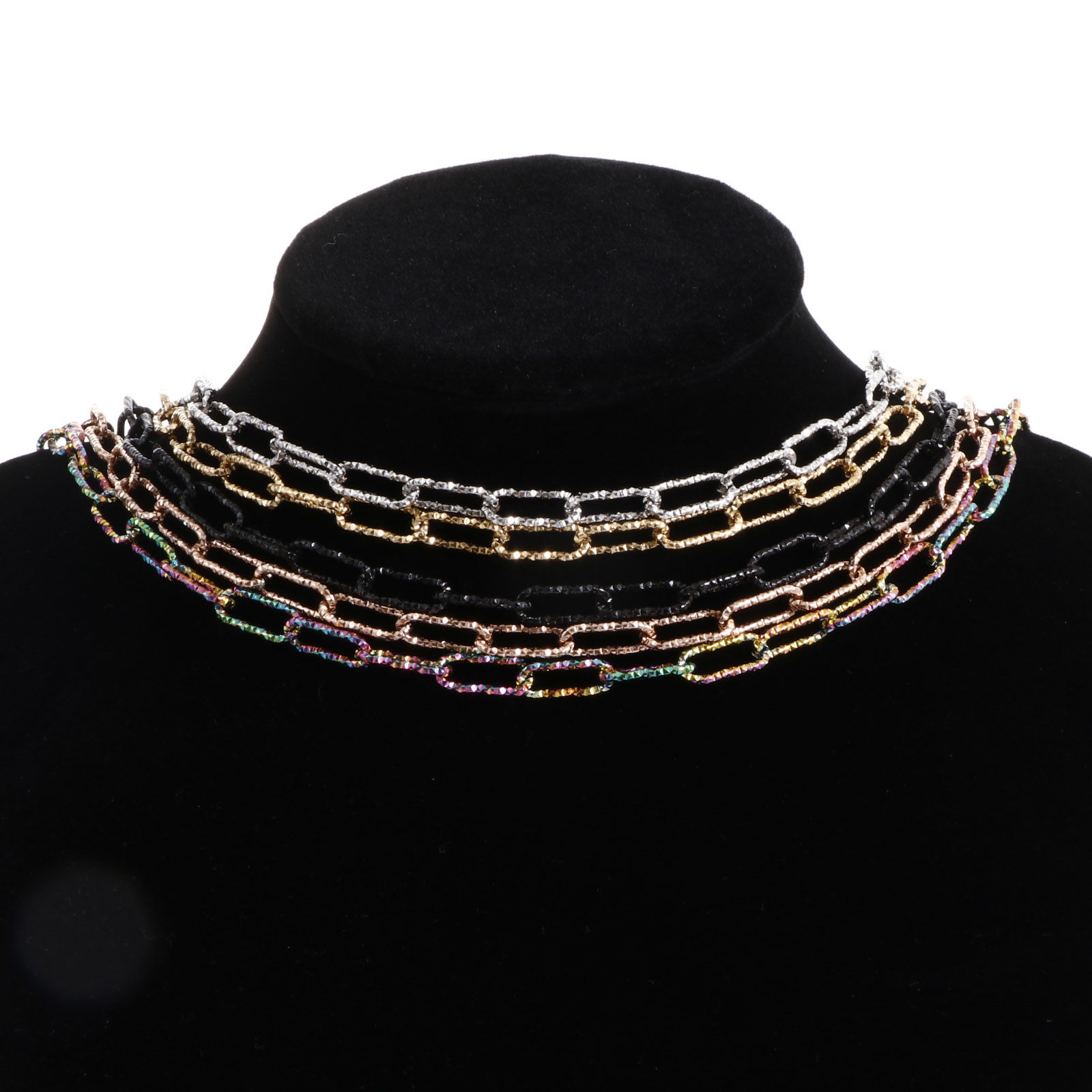 Picture of 1 Roll (Approx 5 M/Roll) Vacuum Plating 304 Stainless Steel Open Link Cable Chain For Handmade DIY Jewelry Making Findings Multicolor 17x7mm