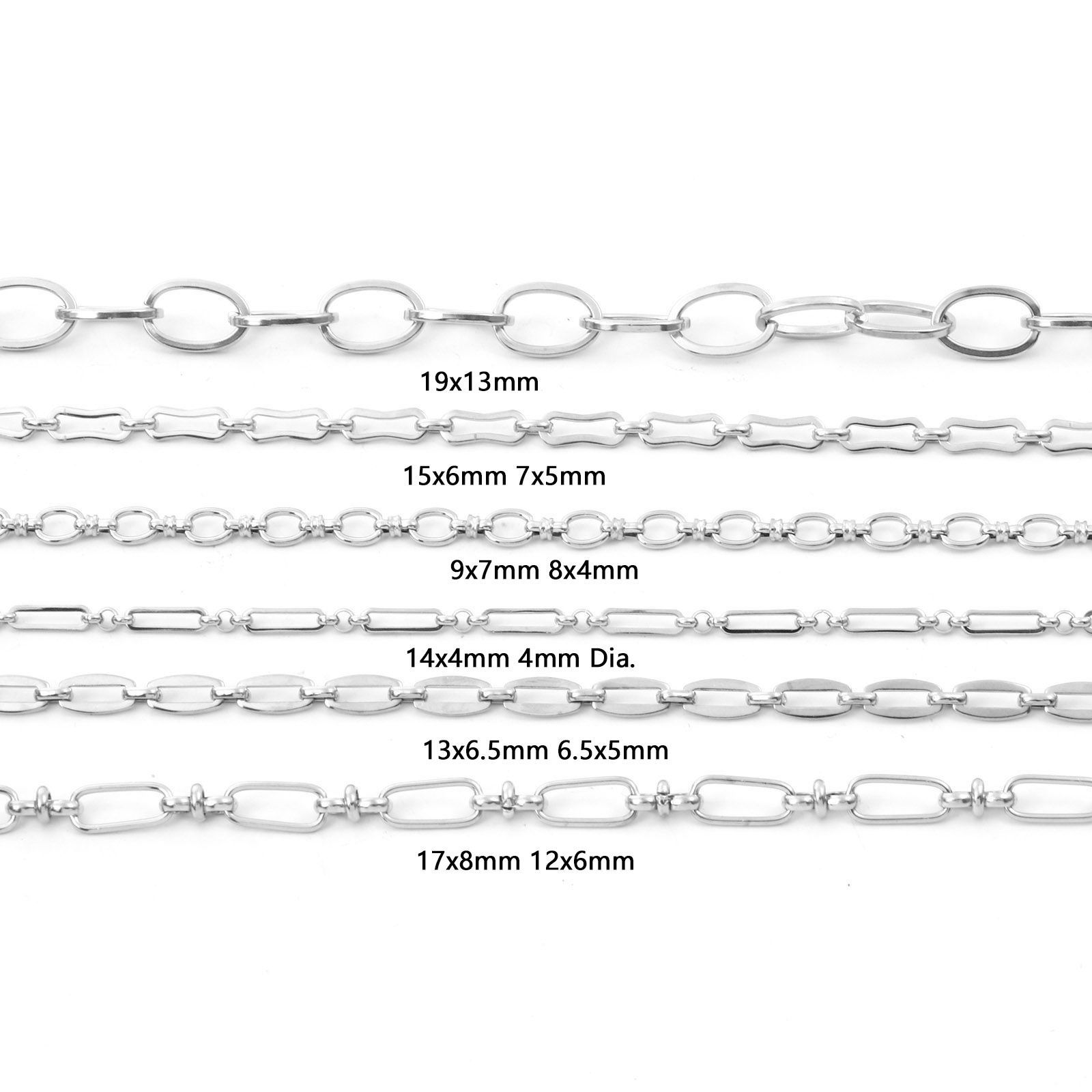 Picture of Eco-friendly 304 Stainless Steel Link Chain Silver Tone 1 Piece (Approx 1 M/Piece)