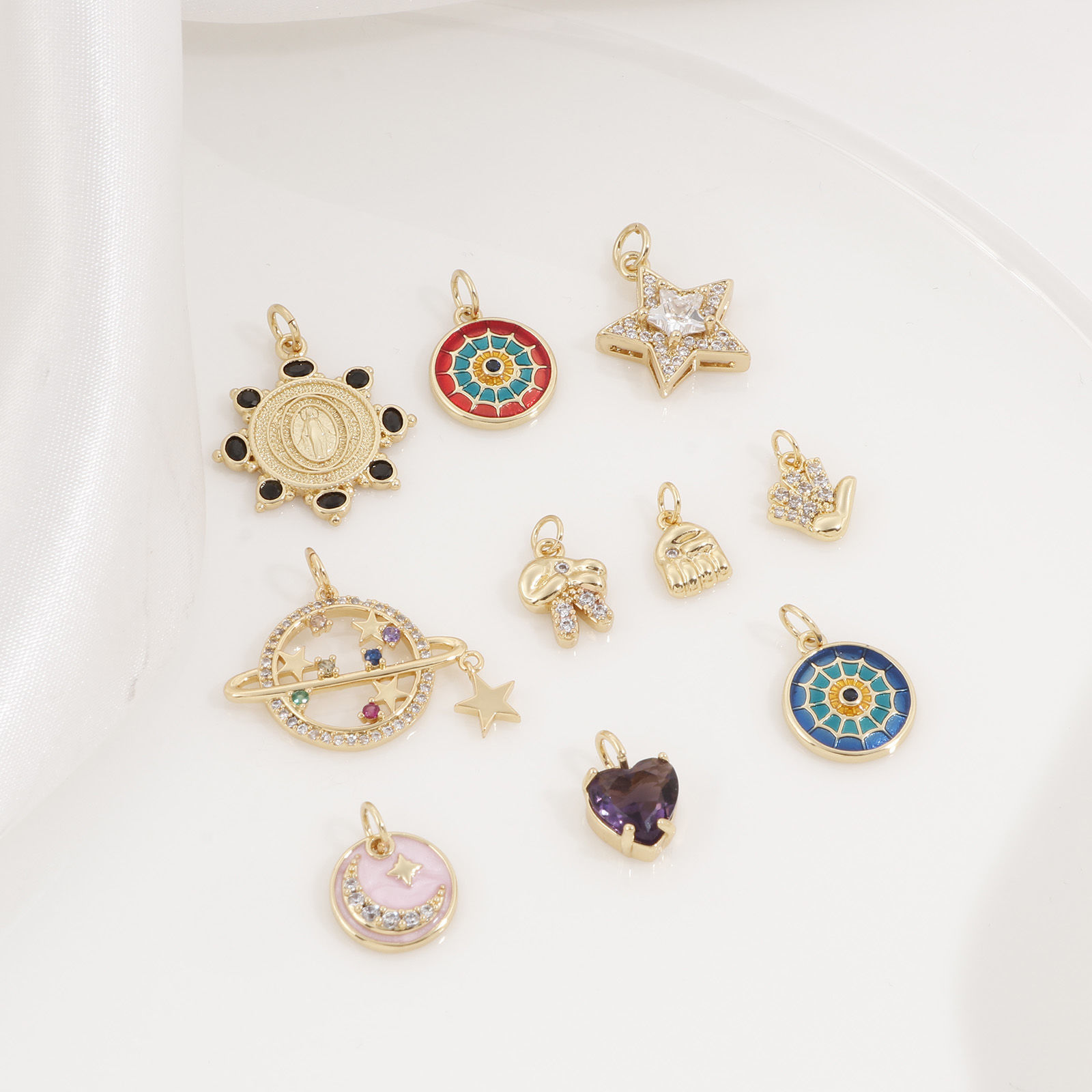 Picture of Brass Charms Gold Plated Gold Plated Pentagram Star Jesus