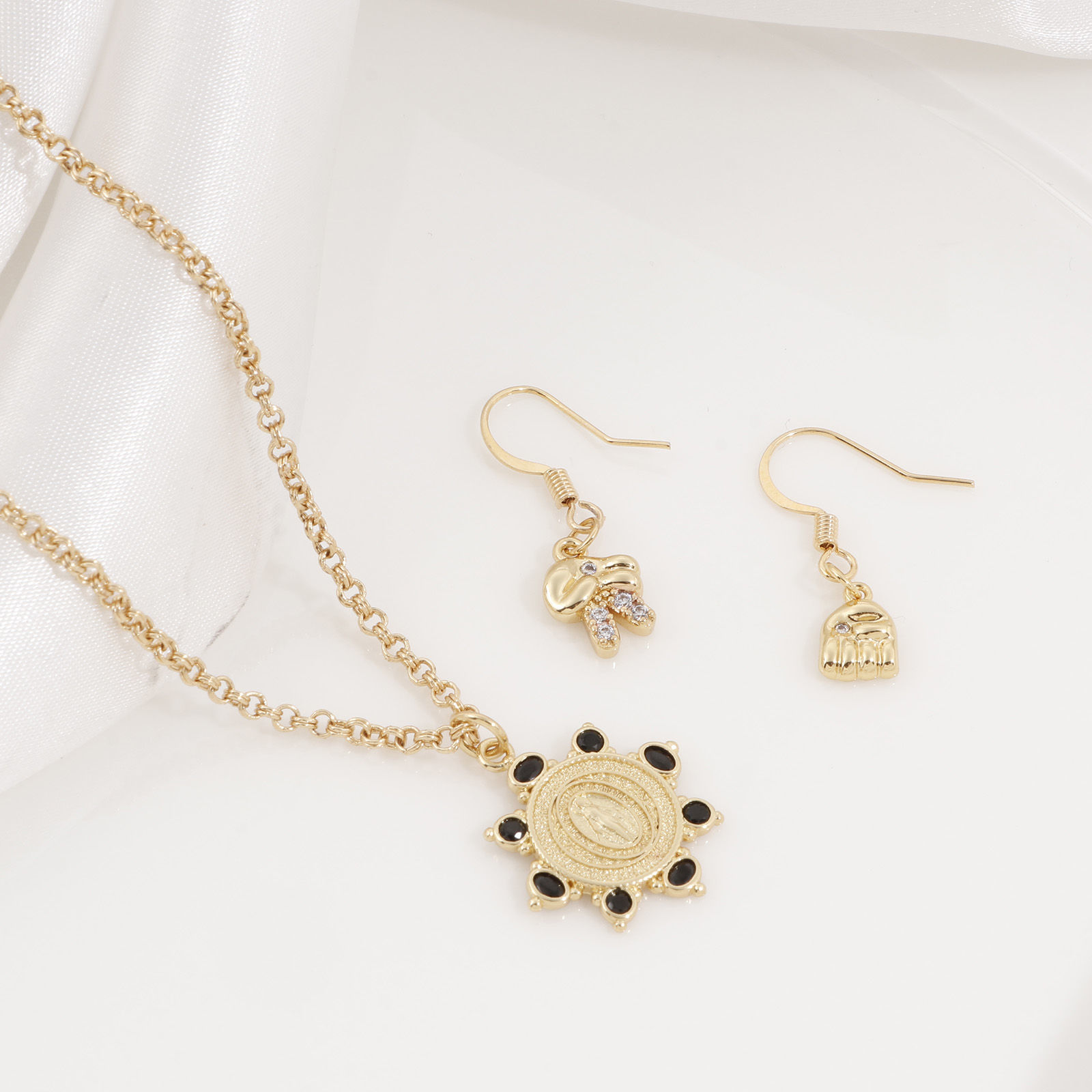 Picture of Brass Charms Gold Plated Gold Plated Pentagram Star Jesus