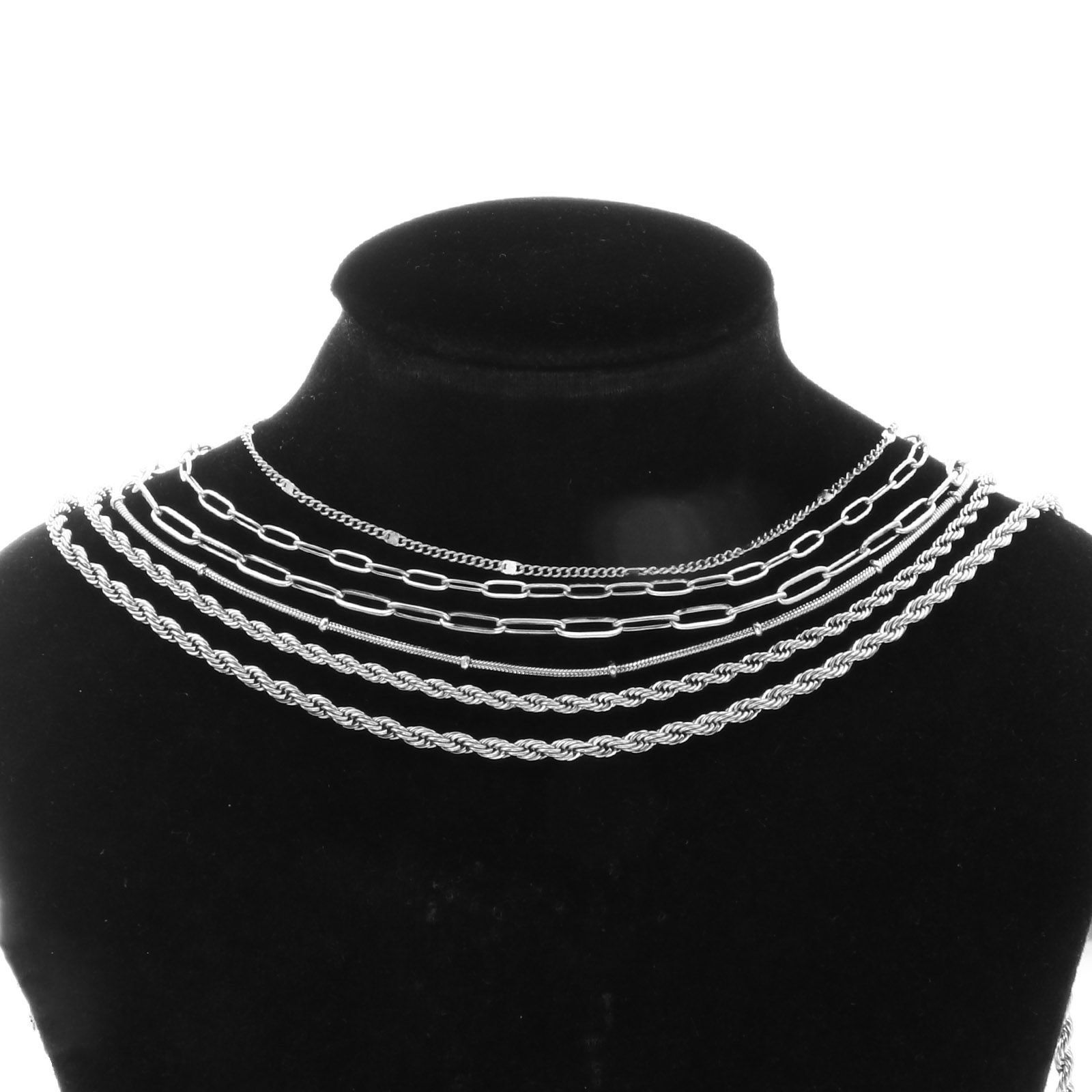 Picture of Eco-friendly 304 Stainless Steel Link Chain For Handmade DIY Jewelry Making Findings Silver Tone
