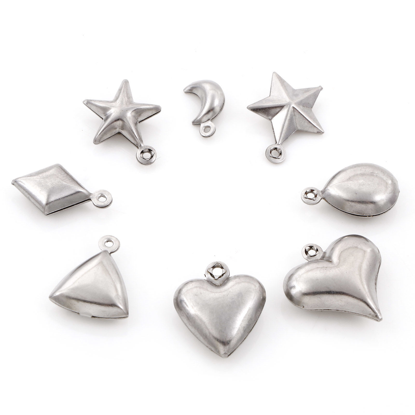 Picture of Eco-friendly 304 Stainless Steel Charms Silver Tone Pentagram Star 3D