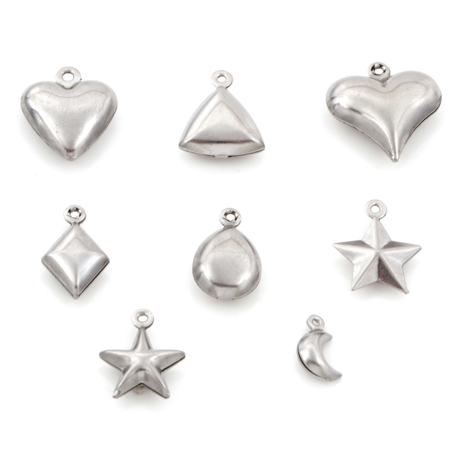 Picture of Eco-friendly 304 Stainless Steel Charms Silver Tone Pentagram Star 3D